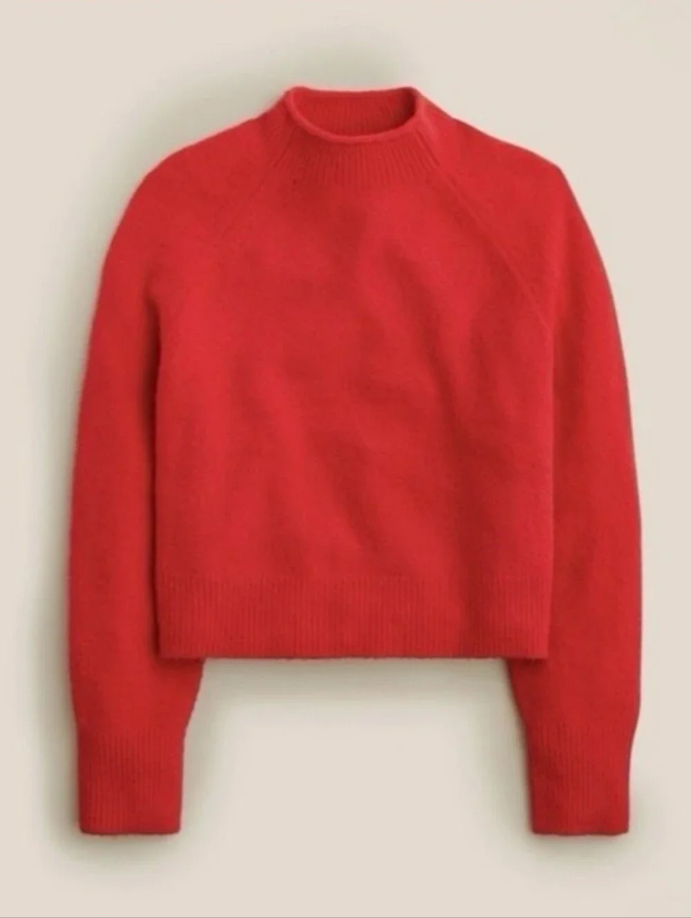 J Crew Rollneck Sweater Red Size Medium Merino Wool Alpaca Blend